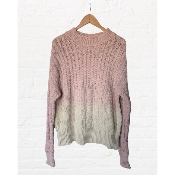 Nwt Anthropologie Marci Dip Dye Cable Knit Ombre Soft Girl Sweater - Picture 4 of 11